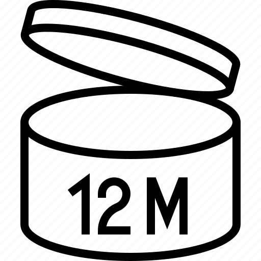 Organic, label, period after opening, 12m, year icon - Download on Iconfinder