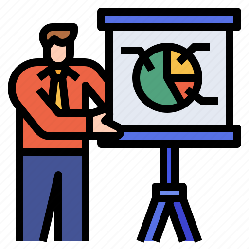 Presentation, businessman, present, statistic, chart icon - Download on Iconfinder