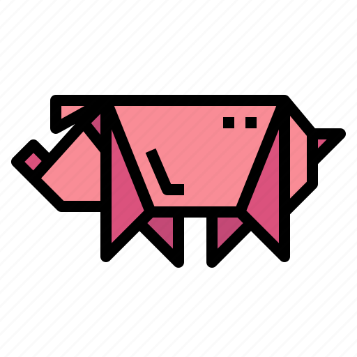 Pig, origami, handcraft, paper, animal icon - Download on Iconfinder