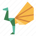 peacock, origami, handcraft, paper, animal