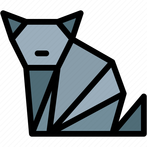Cat, paper, folding, animal, art, craft icon - Download on Iconfinder
