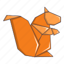 animal, cartoon, logo, object, origami, squirrel, vi51