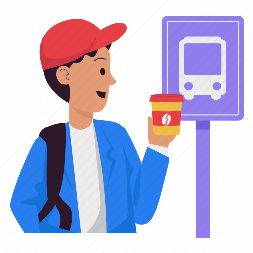 Bus, stop, station, public, boy, public transportation, transport icon - Download on Iconfinder