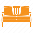 couch, furniture, sofa, belongings, scatter cushion 