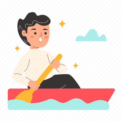 Riding on boat, sail, boat, ship, play, summer, outdoor activity illustration - Download on Iconfinder