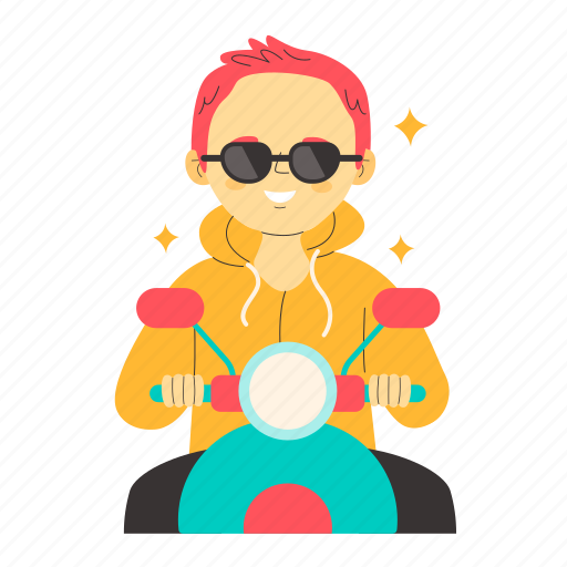 Vespa, scooter, riding, motorcycle, bike, outdoor activity, adventure activity illustration - Download on Iconfinder