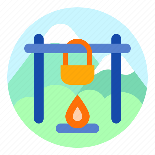 Bonfire, camping, cooking, travel, vacation icon - Download on Iconfinder