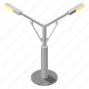 head, lamp, lighting, multiple, post, supports