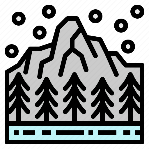 Forest, mountain, snow, tree, winter icon - Download on Iconfinder
