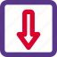 arrow, down, pictogram, direction 