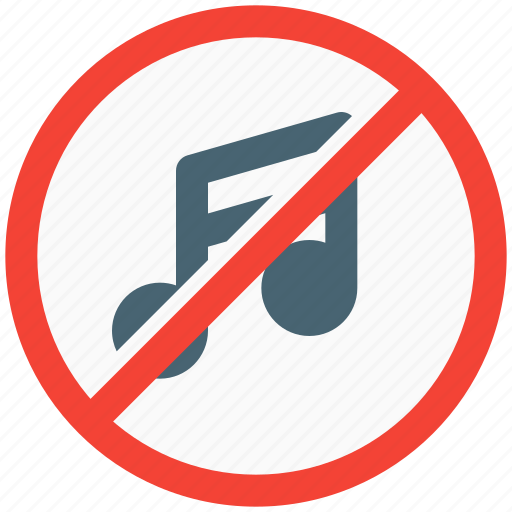 No music, prohibited, banned, outdoor, no sound icon - Download on Iconfinder