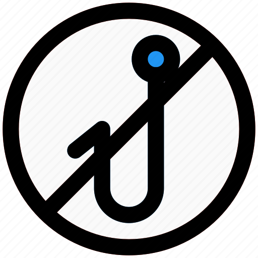 No fishing, fishing hook, outdoor, forbidden icon - Download on Iconfinder