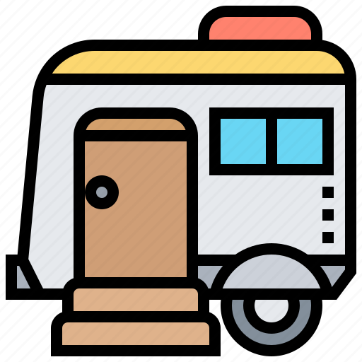 Campervan, caravan, journey, trailer, traveling icon - Download on Iconfinder