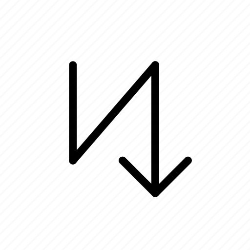 Arrow, down, zigzag icon - Download on Iconfinder