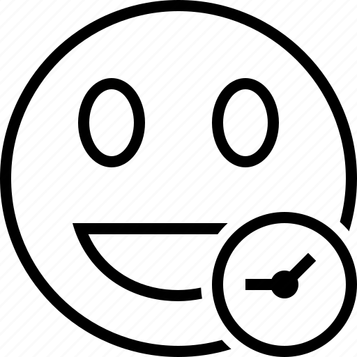 Clock, emoticon, emotion, face, laugh, smile icon - Download on Iconfinder