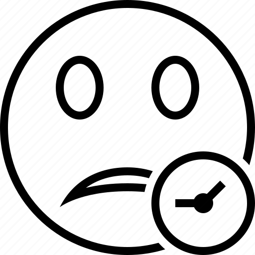 Clock, emoticon, emotion, face, smile, unhappy icon - Download on Iconfinder