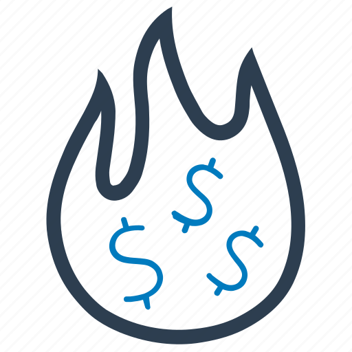 Deflation, financial loss, inflation, money burning icon - Download on Iconfinder