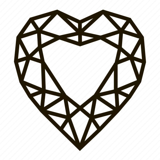 Gems, heart, jewel, line, precions, stone icon - Download on Iconfinder