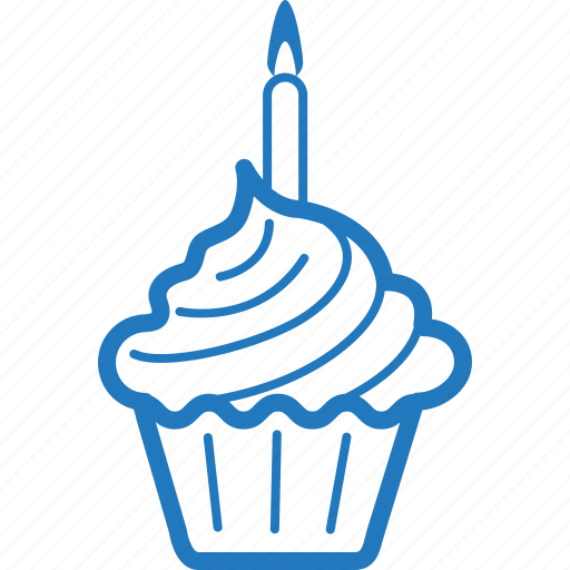 Birthday, cake, candle, celebration, cupcake, food, muffin icon - Download on Iconfinder