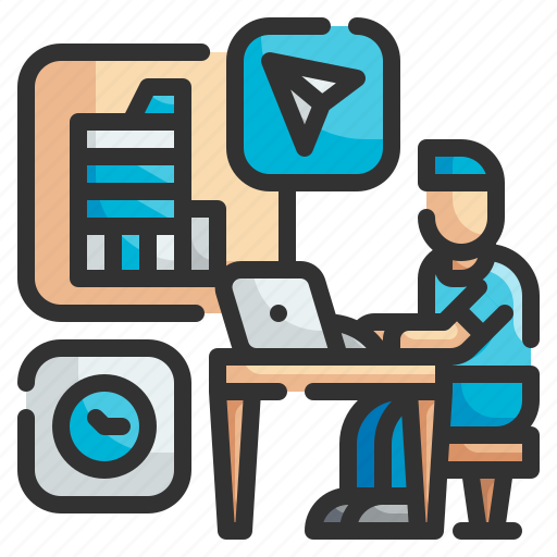 Freelance, workspace, working, employee, teleworking icon - Download on Iconfinder