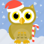 animal, bird, celebration, christmas, fowl, owl, party 