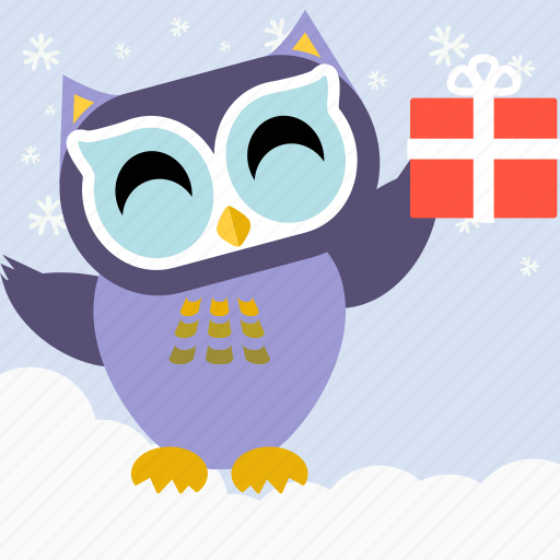 Bird, celebration, christmas, cute, fowl, gift, owl icon - Download on Iconfinder