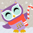 bird, celebration, christmas, cute, fowl, owl, party