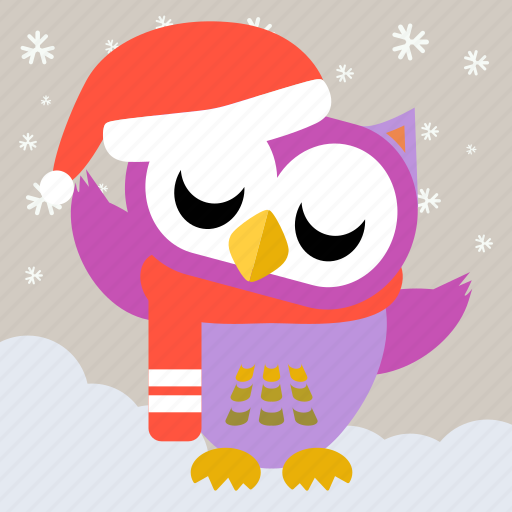 Bird, celebration, christmas, cute, fowl, owl, party icon - Download on Iconfinder