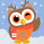 bird, celebration, christmas, cute, fowl, owl, party 
