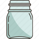 jar, glass, container, lid, transparent