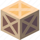 braced, crate, iso, isometric, packing, shipping 