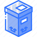 box, iso, isometric, packing, shipping, tall