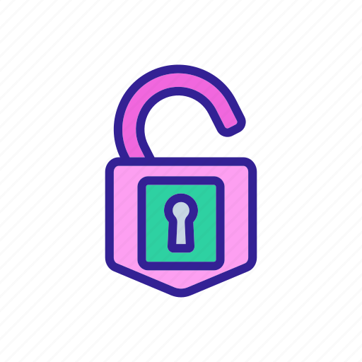 Cipher, lock, opened, outline, padlock, security, tool icon - Download on Iconfinder
