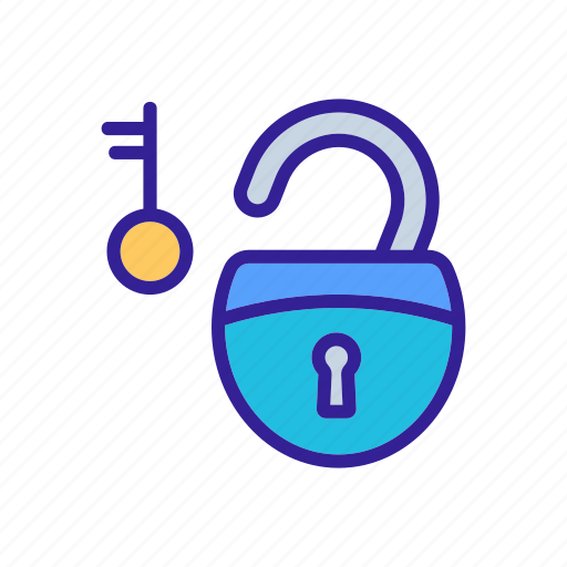 Combination, lock, opened, outline, padlock, security, tool icon - Download on Iconfinder