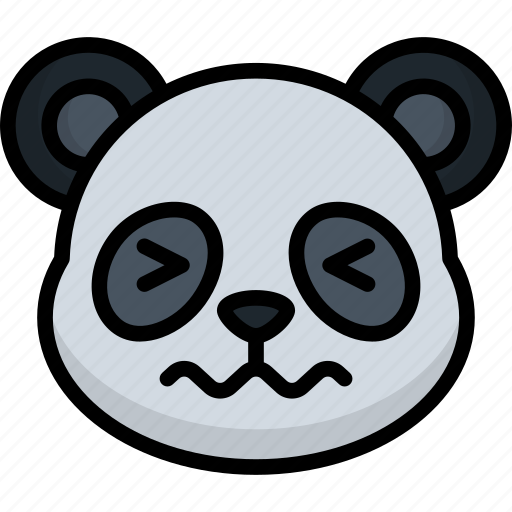 Afraid, panda, animal, emoji, emoticon, smiley, face icon - Download on Iconfinder