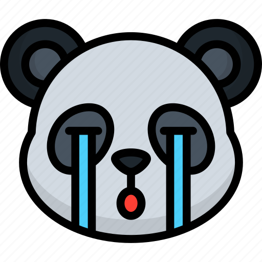 Cry, panda, animal, emoji, emoticon, smiley, face icon - Download on Iconfinder