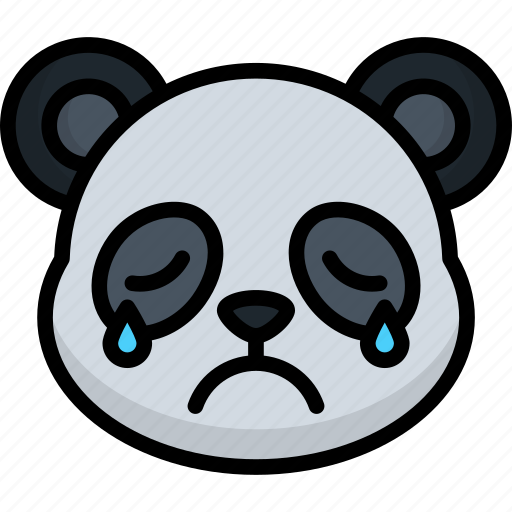Cry, panda, animal, emoji, emoticon, smiley, face icon - Download on Iconfinder