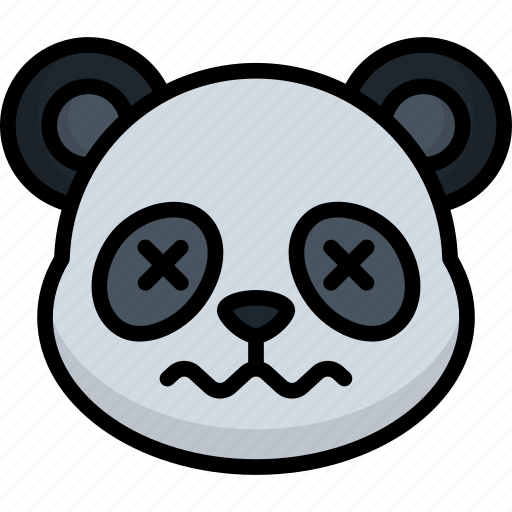 Dead, panda, animal, emoji, emoticon, smiley, face icon - Download on Iconfinder