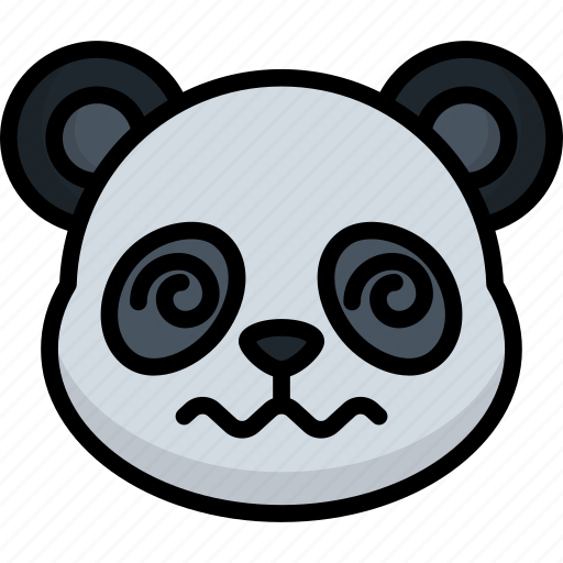 Dizzy, panda, animal, emoji, emoticon, smiley, face icon - Download on Iconfinder