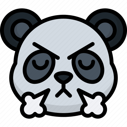 Furious, panda, animal, emoji, emoticon, smiley, face icon - Download on Iconfinder
