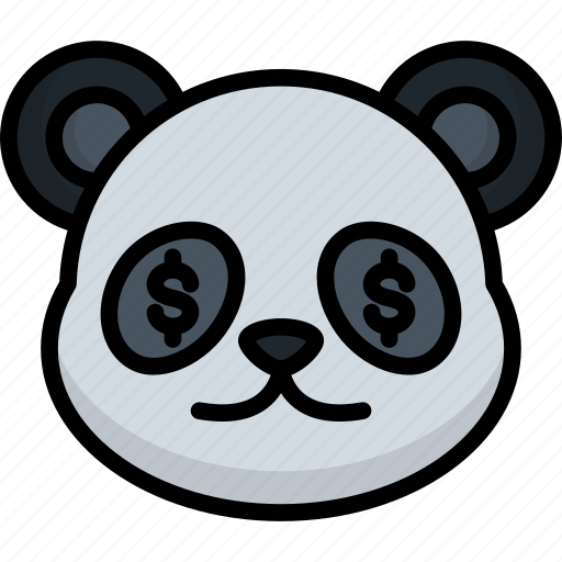 Greed, panda, animal, emoji, emoticon, smiley, face icon - Download on Iconfinder