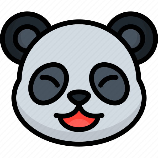 Happy, panda, animal, emoji, emoticon, smiley, face icon - Download on Iconfinder