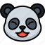 happy, panda, animal, emoji, emoticon, smiley, face, laughing 