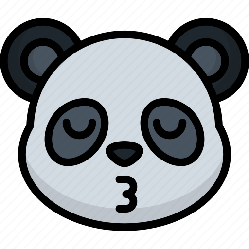 Kiss, panda, animal, emoji, emoticon, smiley, face icon - Download on Iconfinder