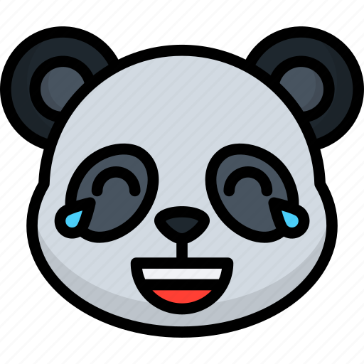 Laughing, panda, animal, emoji, emoticon, smiley, face icon - Download on Iconfinder