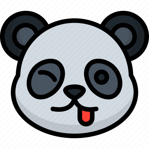 Naughty, panda, animal, emoji, emoticon, smiley, face icon - Download on Iconfinder