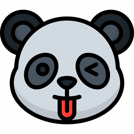 Naughty, panda, animal, emoji, emoticon, smiley, mocking icon - Download on Iconfinder