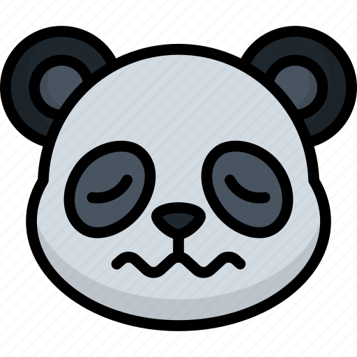 Nervous, panda, animal, emoji, emoticon, smiley, face icon - Download on Iconfinder