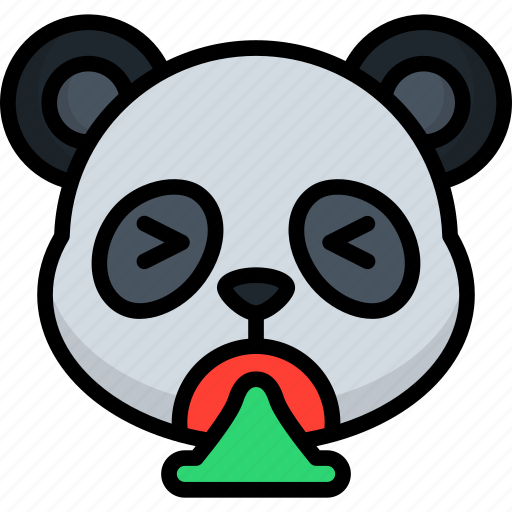 Puking, panda, animal, puke, emoji, emoticon, sick icon - Download on Iconfinder