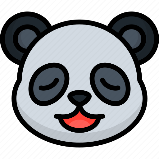Relax, panda, animal, emoji, emoticon, relief, smiley icon - Download on Iconfinder